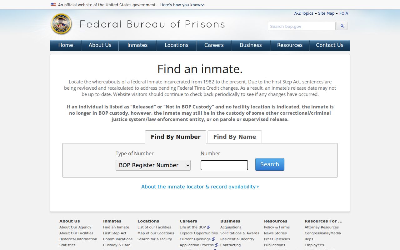 Ritchie County criminal history federal inmate locator